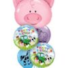 Farmyard Piggy Birthday Balloon Bouquet
