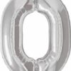 Number "0" Silver 86cm