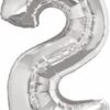 Number "2" Silver 86cm