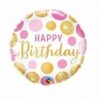 Happy Birthday Pink & Gold Balloon In A Box