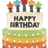 Big Birthday Cake Bouquet Candles stars